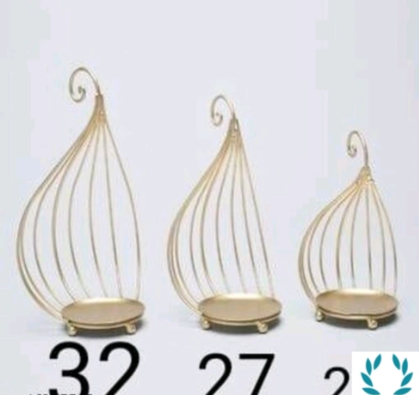 Metal Home Decor Pillar Tea light Candle Holder - Free Size, Metal, Pack of 1